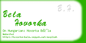 bela hovorka business card